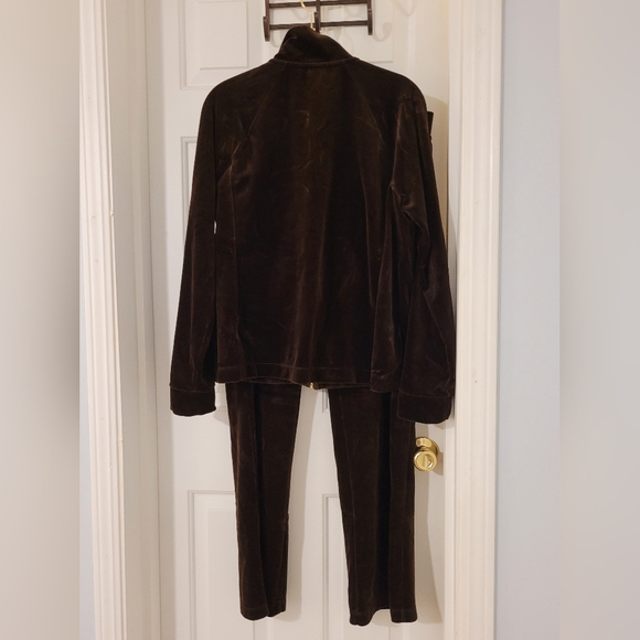Lauren Ralph Lauren Brown Velour Tracksuit Women's Size Large - Picture 13 of 14